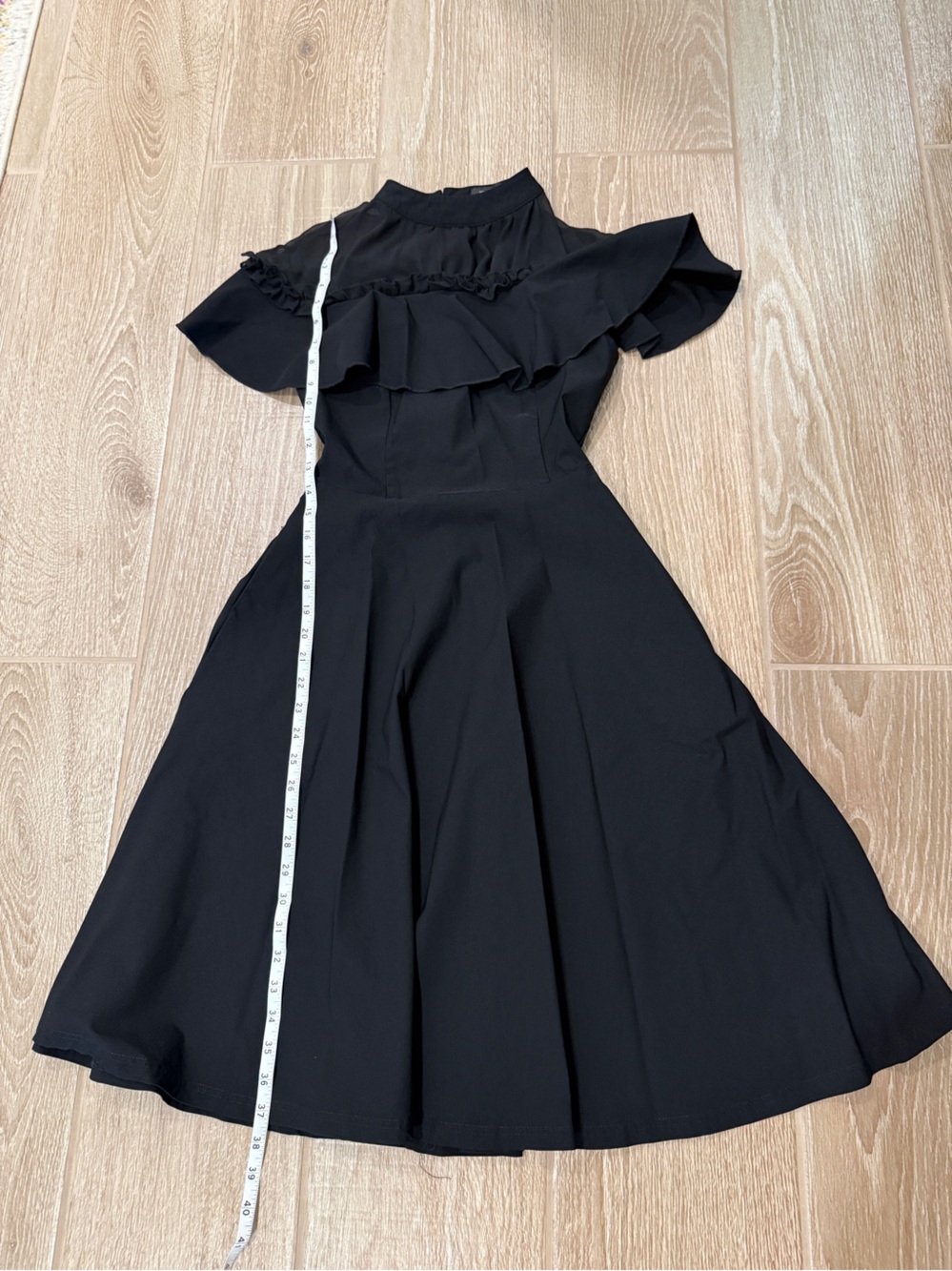 Women's Black Ruffle-Trim Dress